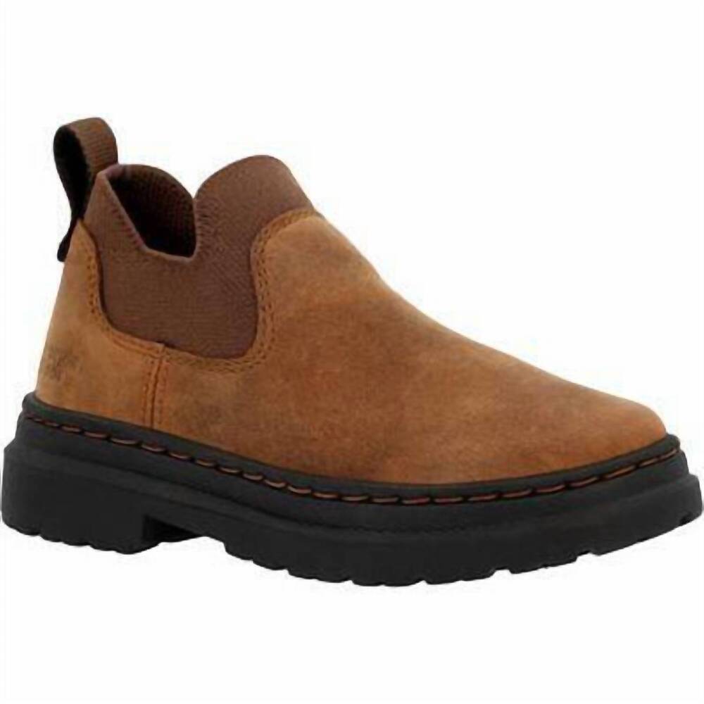 Georgia Boot Kids Tan Suede Slip-On Chelsea Boot